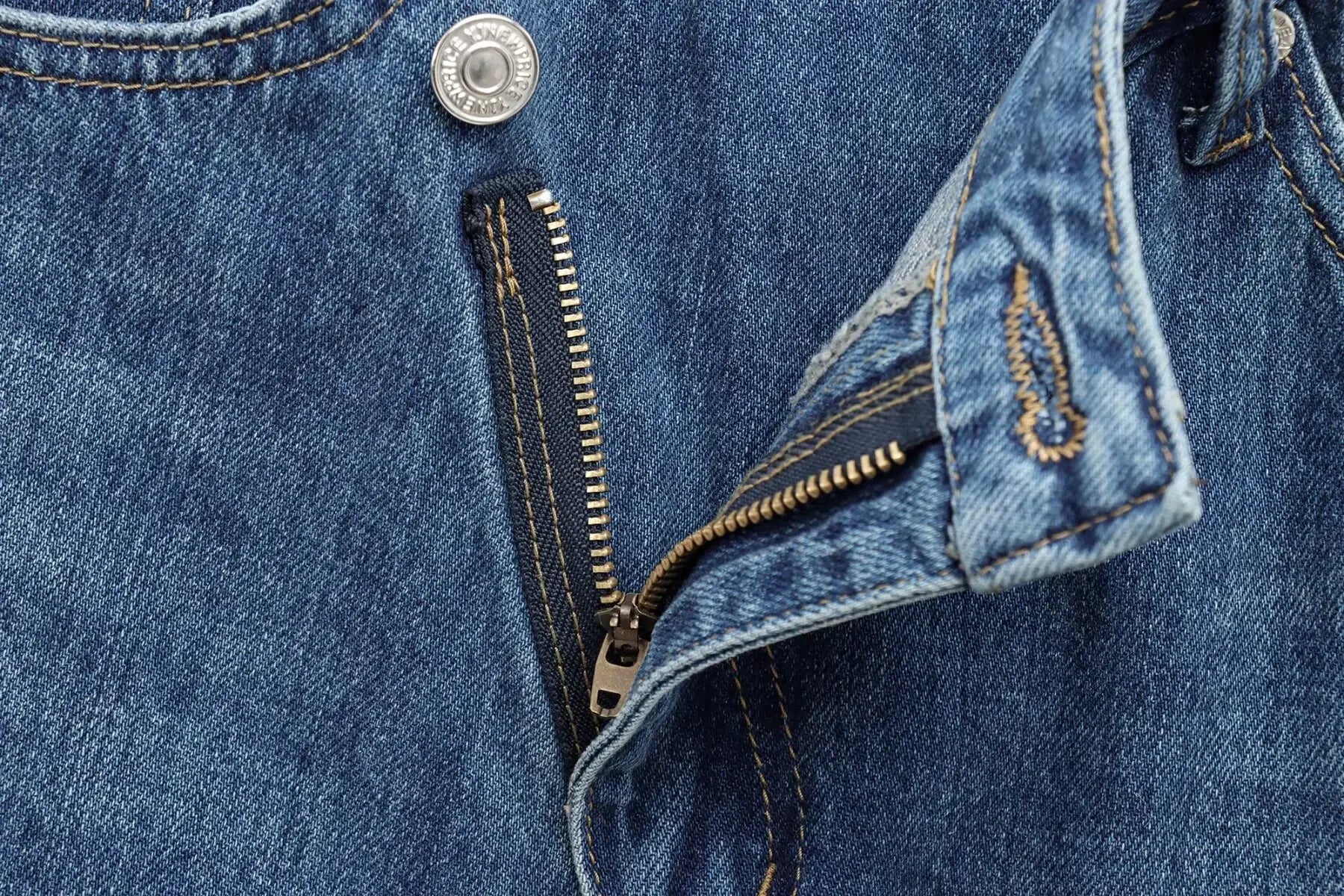 HH Women Trendy Cross Waist Wide Leg Jeans Asymmetrical Button Fly High Waist Baggy Denim Pants For Streetwear Y2K Outfits