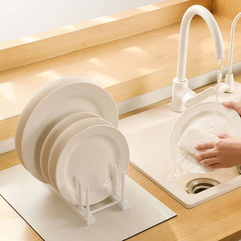 Creative Multifunctional Dish Drainer Rack - 2-Tier Kitchen Sink Organizer for Plates, Bowls, Lids, Utensils,Space Saving Design