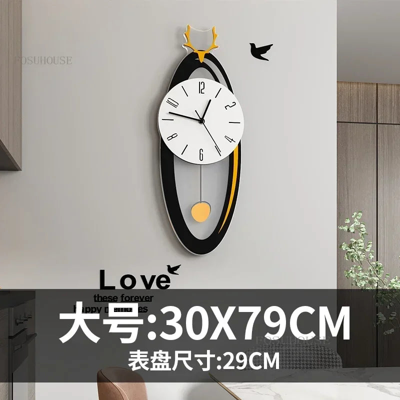 Light Luxury Wall Clocks Creative Home Decor Nordic Simple Living Room Home Wall Clock Luxury Designer Smart Models with Lights