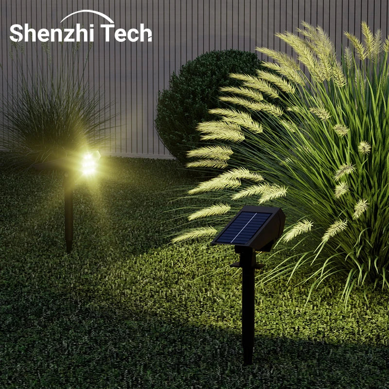 10 LED Solar Spotlights Cool White, Outdoor Landscape Lights, Adjustable Solar Powered Spot Lights for Garden Yard