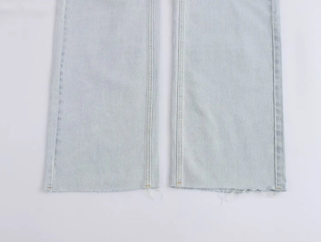 Maxdutti 2026 Spring High Waist Wide Leg Jeans For Women Minimalist Basic Jeans Denim Pants Casual Jeans Trousers