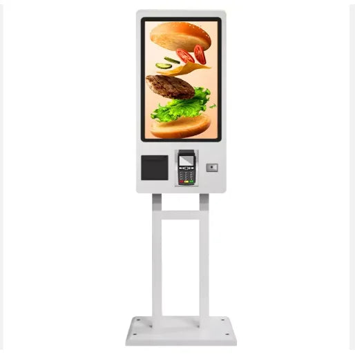 32-Inch Touch Screen Restaurant Self-Service Ordering & Checkout Kiosk with Floor-Standing Design for Indoor Use