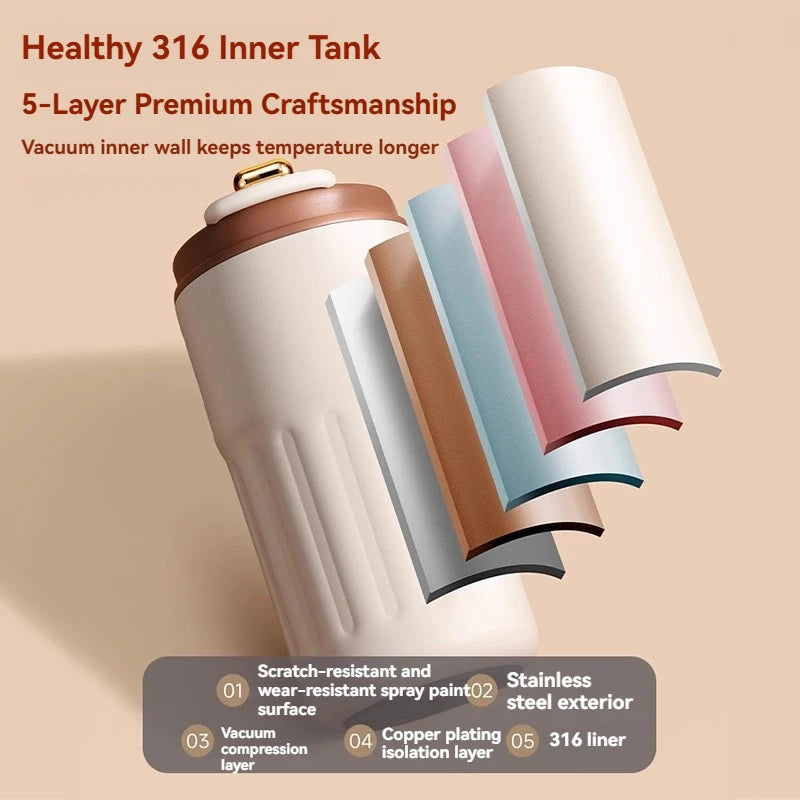 Stainless Steel Vacuum Cup Smart Thermos Bottle Water Digital LED Temperature Coffee Cup Office Cup Business Portable Mug