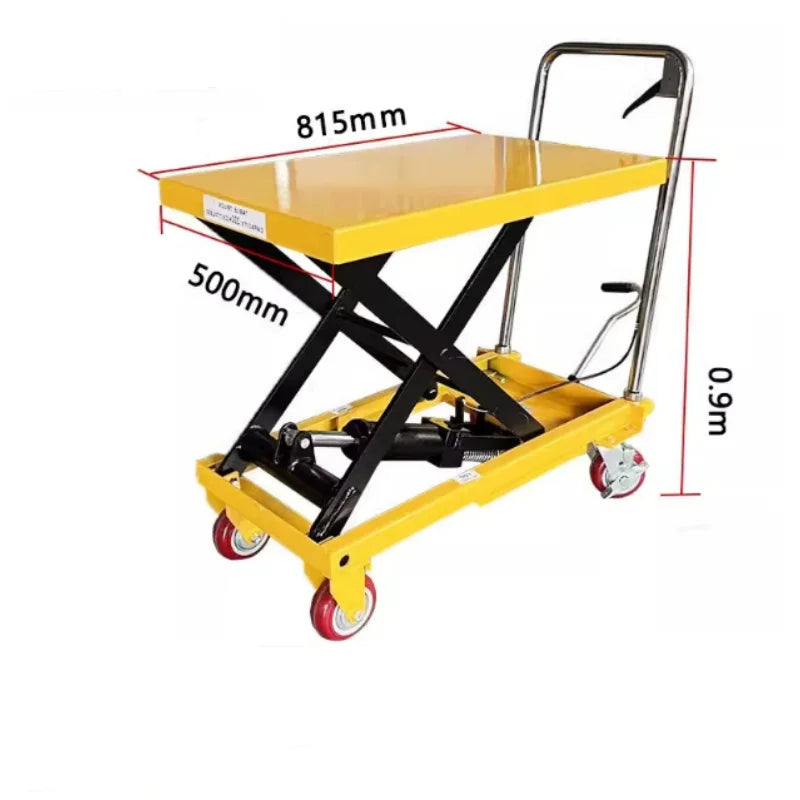 905X500mm platform electric scissor lift 0.9m mobile hydraulic lift car with battery