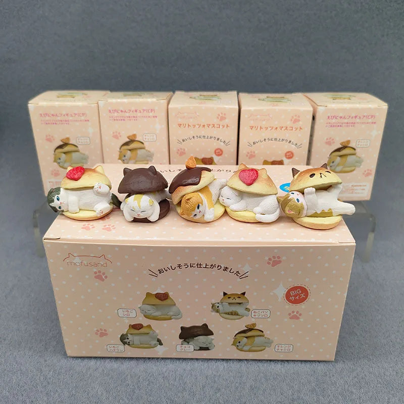 Mofusand Burger Cat Series Blind Box Cute Heal Animal Diy Desktop Ornament Model Toys Mystery Box Surprise Peripheral Fun Gifts