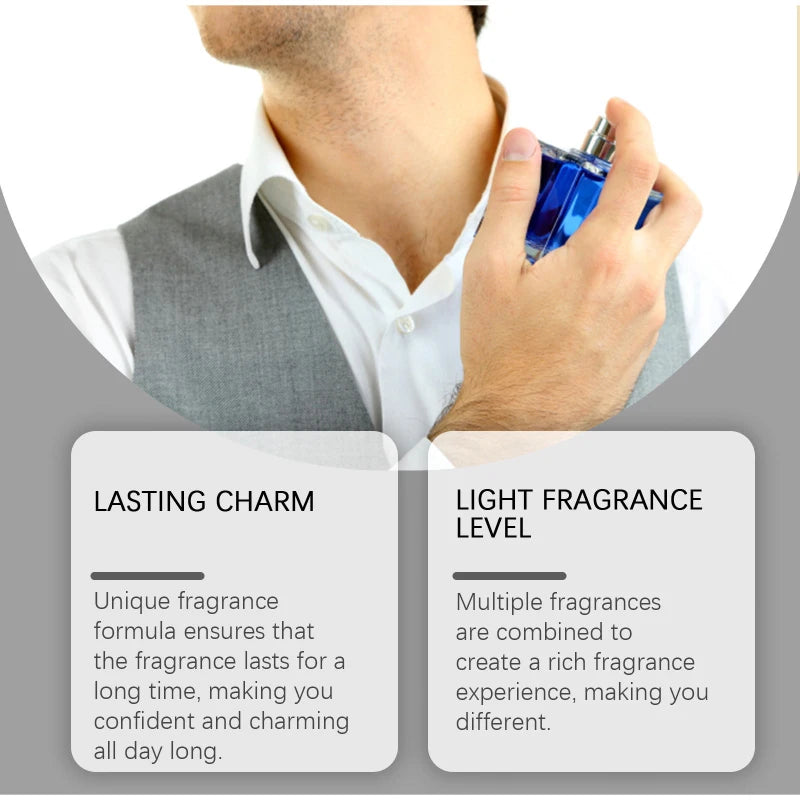 Charismatic Men's Perfume Charming Whiskey Light Fresh Elegant Long-lasting Fragrance Non-irritating Body Spray Eau De Cologne