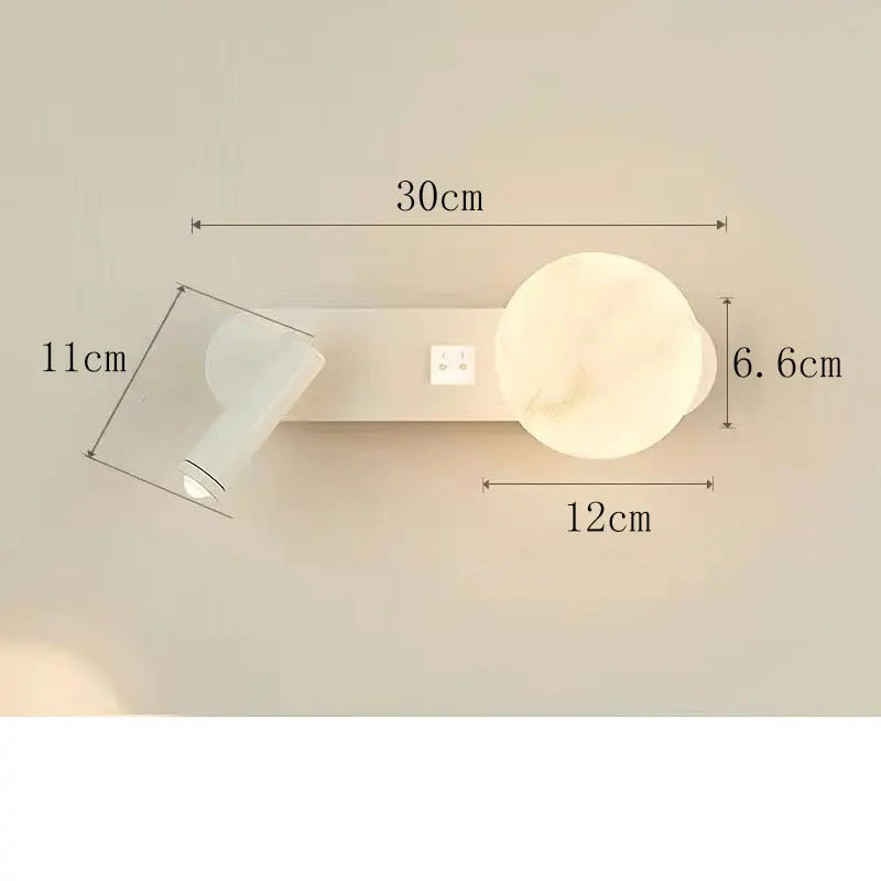 Nordic Modern Black and White Minimalist Wall Lamp Living Room Sofa Background Wall Decorative Lamp Light Luxury Bedroom Bedside