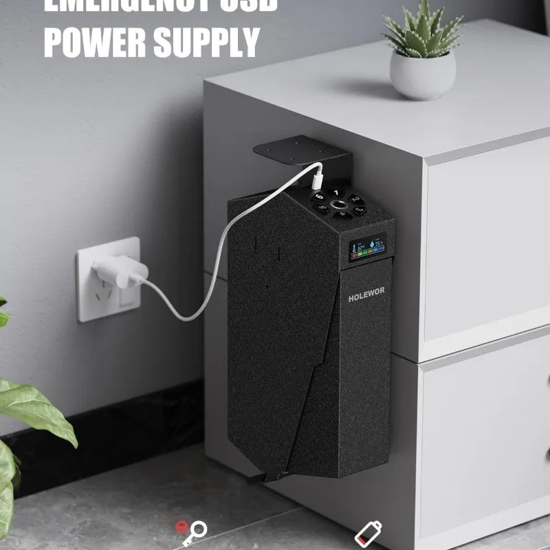 Smart Fingerprint Handgun Safe Biometric Lock Alloy Steel Security Box for Home Car Bedside