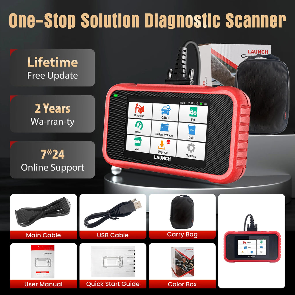 [Lifetime Free Update] 2026 LAUNCH X431 CRP123E V3.0 Car Diagnostic Tools ABS SRS AT ENG OBD2 Scanner Full OBD2 Functions