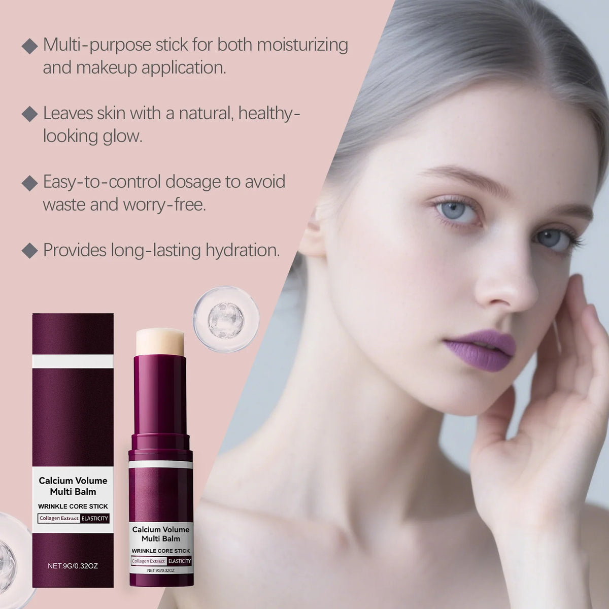 Calcium Volume Multi Balm Deep Hydration Face Skin Elasticity Enhanced Puffy Eyes Treatments Anti Wrinkle Collagen Balm Stick