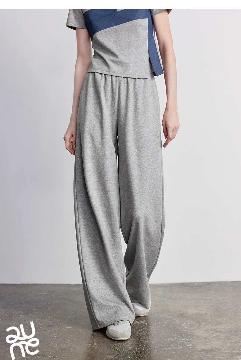 TOYOUTH Women Two Piece Set 2026 Summer New T-Shirt Wide Leg Pants Color Block Splicing Casual Sporty Trendy Outfits