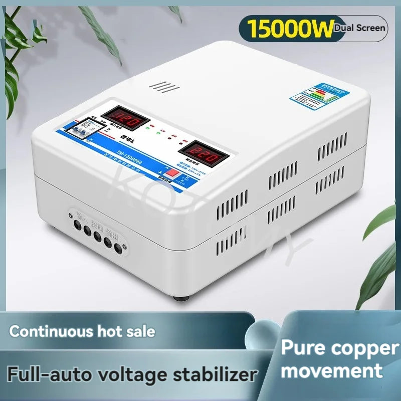 Voltage Stabilizer 220V Automatic Household High-Power 15kw Pure Copper Low-Voltage Air Conditioner Special Voltage Regulator