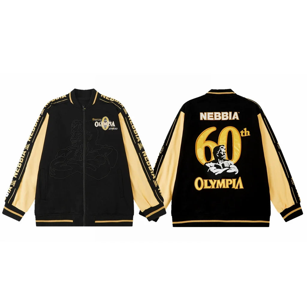 2025 Latest 60th Anniversary Olympia Embroidered Hoodie Sweater Fitness Bodybuilding Athlete