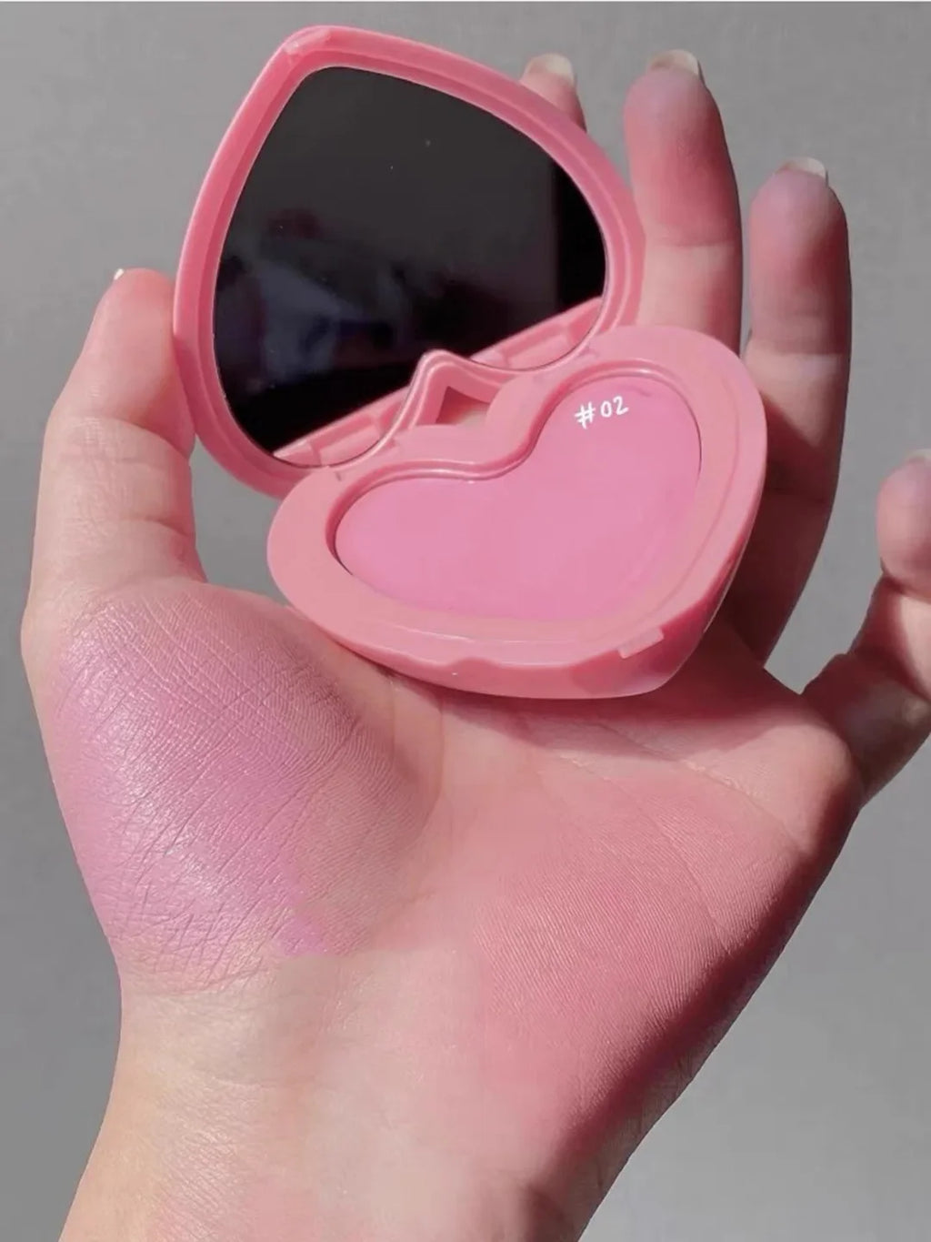 Love Air Cushion Powder Blusher with Mirror Red Rouge Matte Whitening Waterproof Makeup Cheek Tint Contour Peach Blush Cream