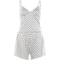 Nibber Street Bow Applique 2 Piece Set Women Fashion Polka Dot Print Low-Neck Sleeveless Camisole+Bike Short Sexy Party Suit
