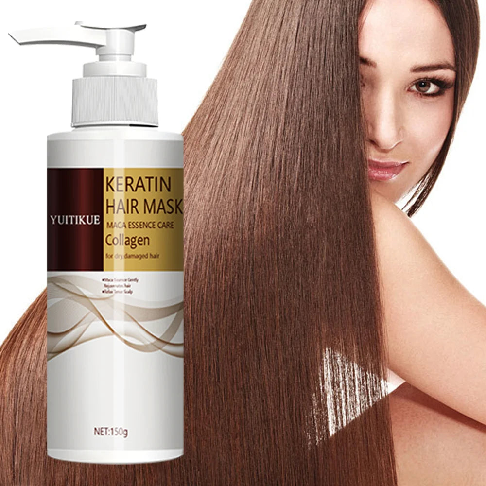 Keratin hair mask, maca extract and collagen, deeply moisturizing, suitable for normal hair types and all hair types