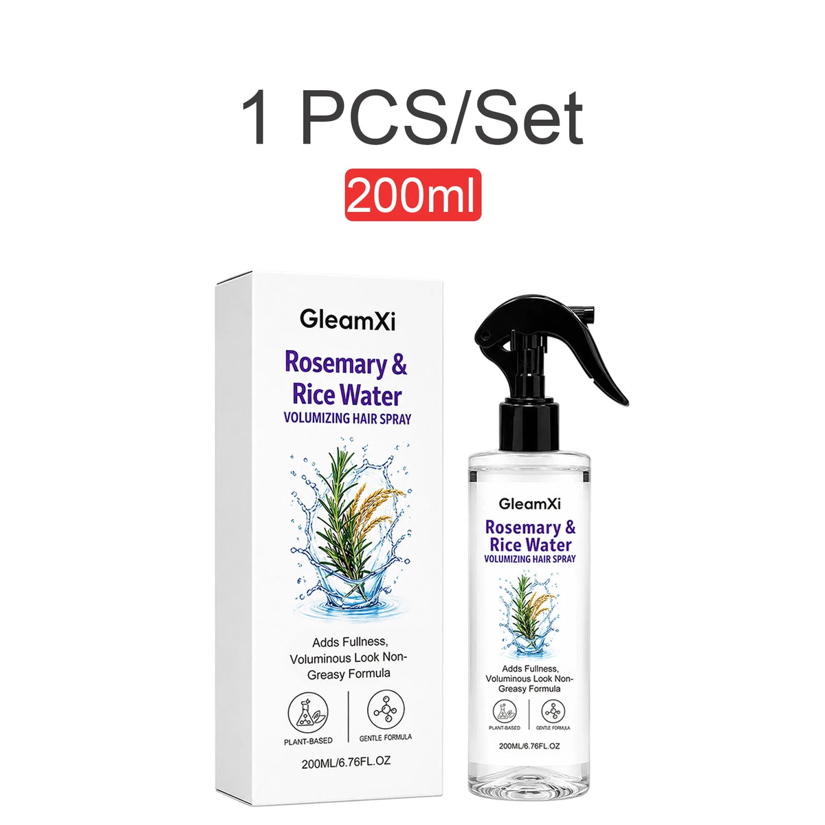 Rosemary Rice Water Volumizing Hair Spray Non Greasy Quick Absorption Smooth Nourish Flat Hair  Softer Smoother-Looking Hai