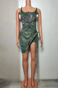 sexy rhinestone Wedding Party Dress Women's fashion Stage Costumes dress