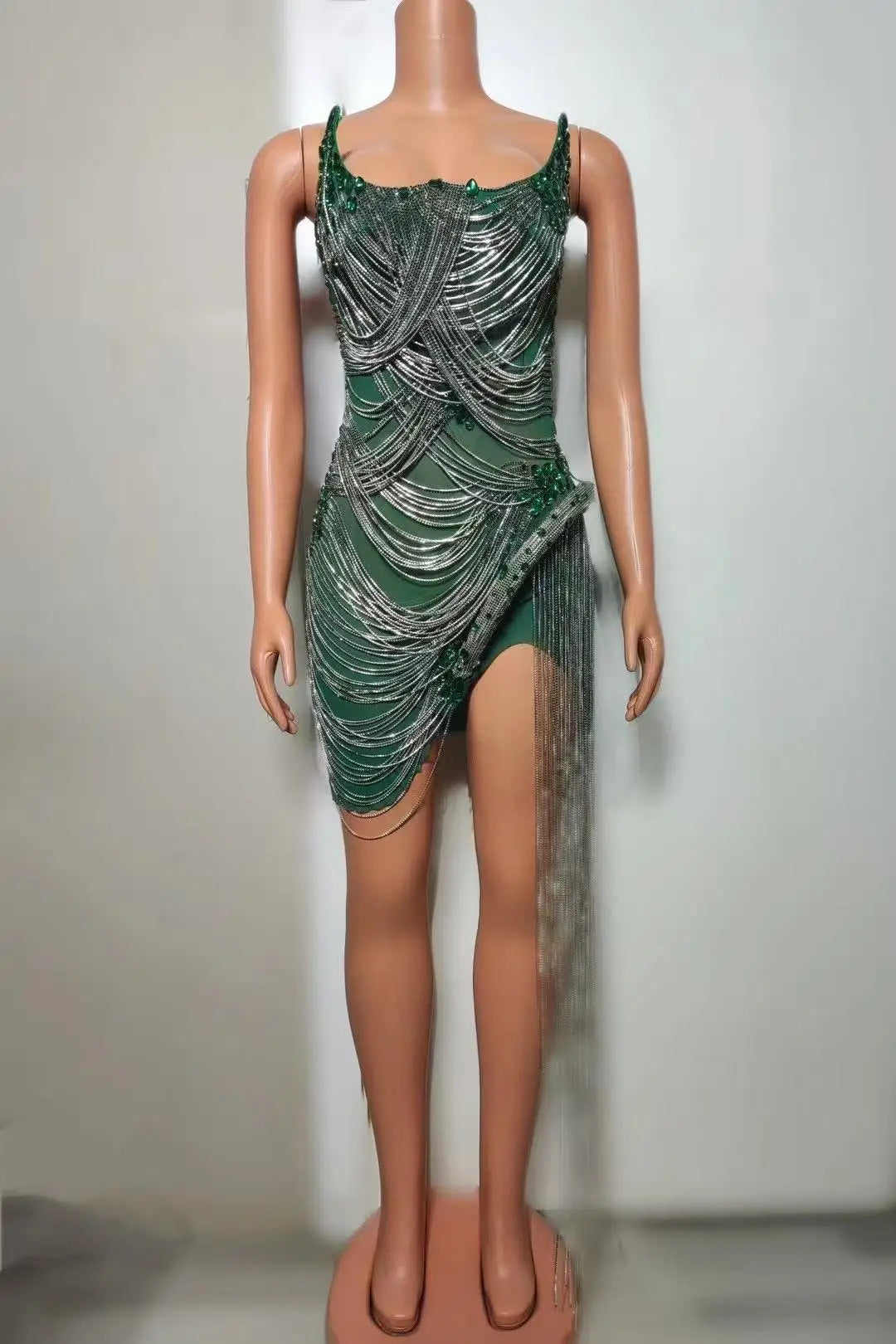 sexy rhinestone Wedding Party Dress Women's fashion Stage Costumes dress