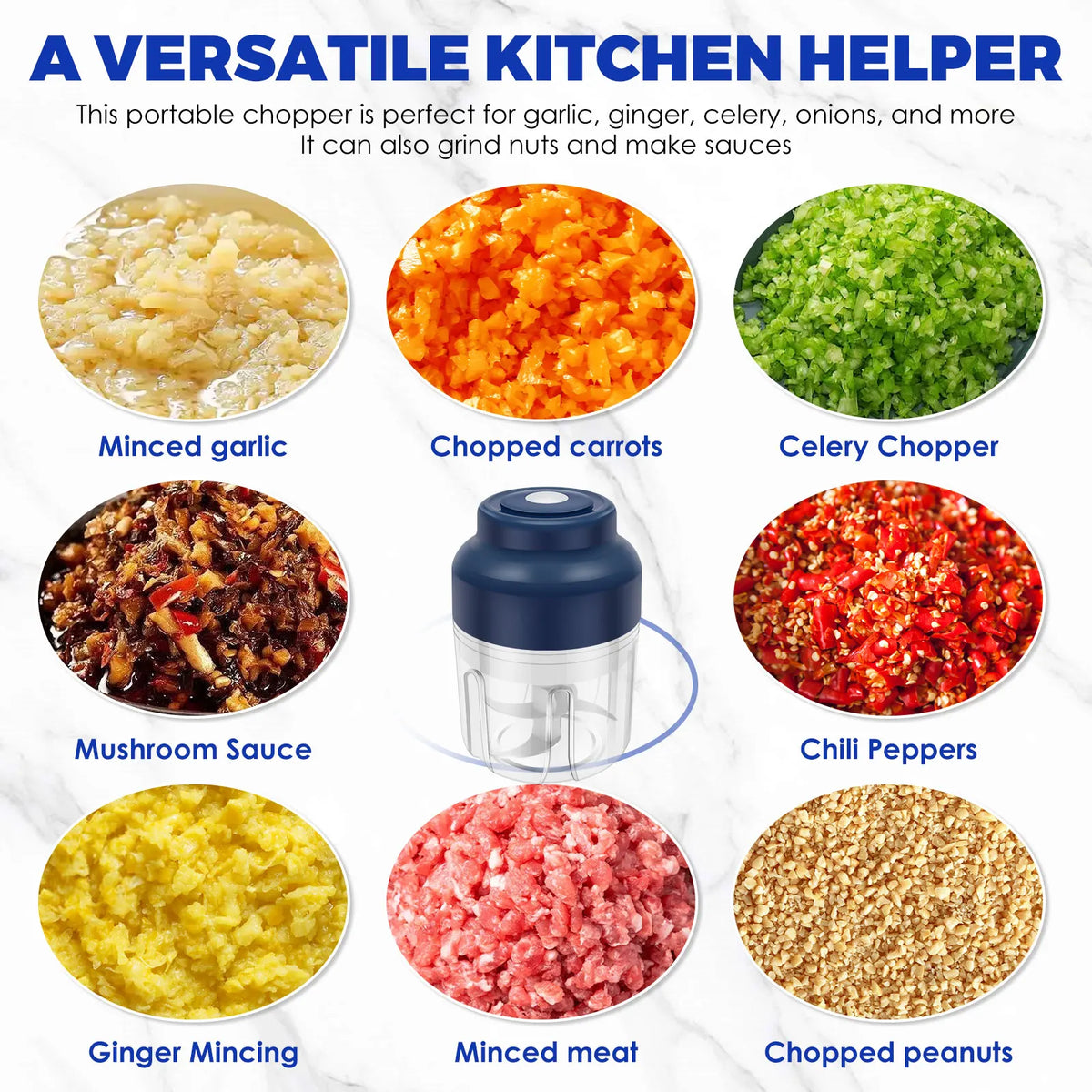 Electric Mini Garlic Chopper 250/320 ML USB Charging Meat Grinder Detachable Garlic Mincer Kitchen Tools for Crushing Vegetables