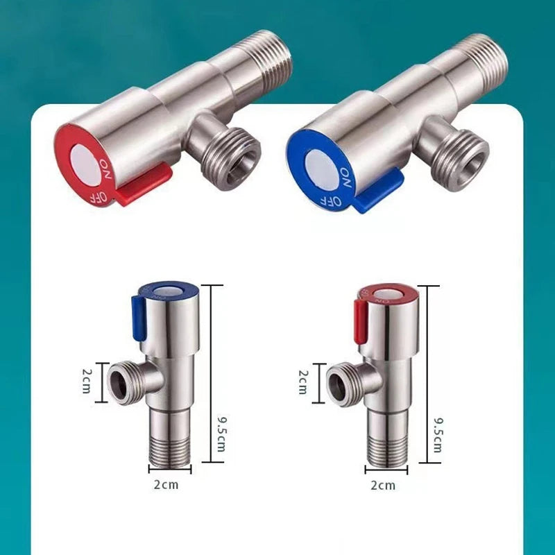 Stainless Steel Hot Cold Inlet Valve Toilet Filling Angle Valves Sink Basin Water Heater Faucet For Kitchen Bathroom Accessories