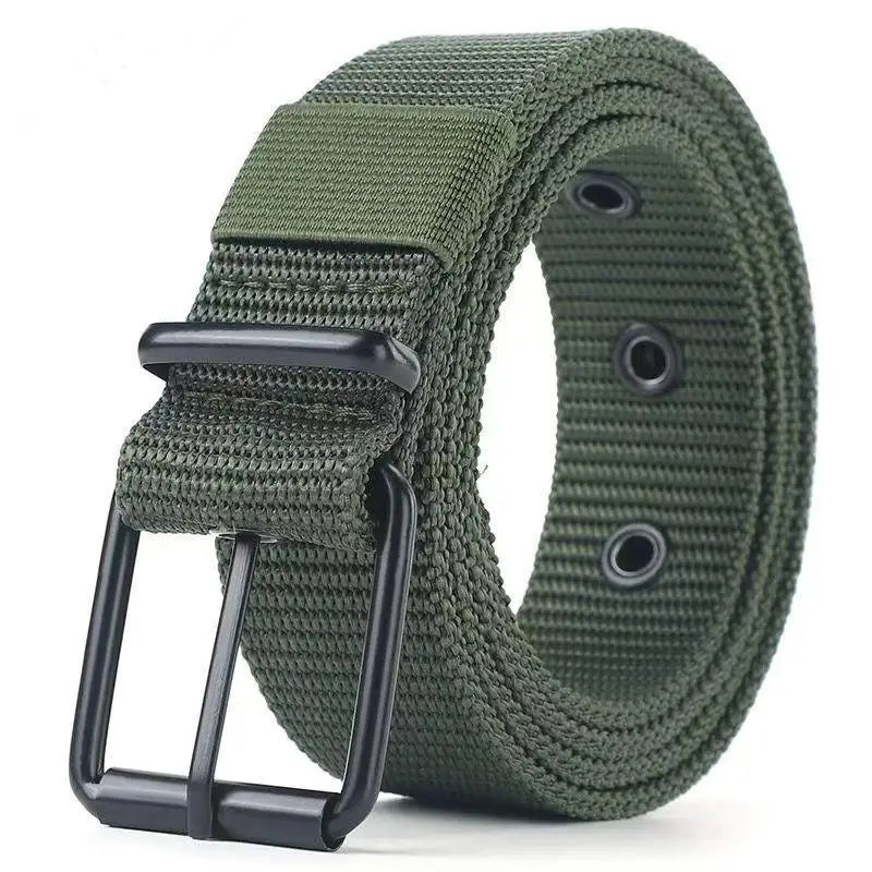 ·NewMen's Belt Porous Canvas Pin Buckle Leather Belt Outdoor Sports Belt Women's Trendy Eyelet Belt With Jeans Belt·