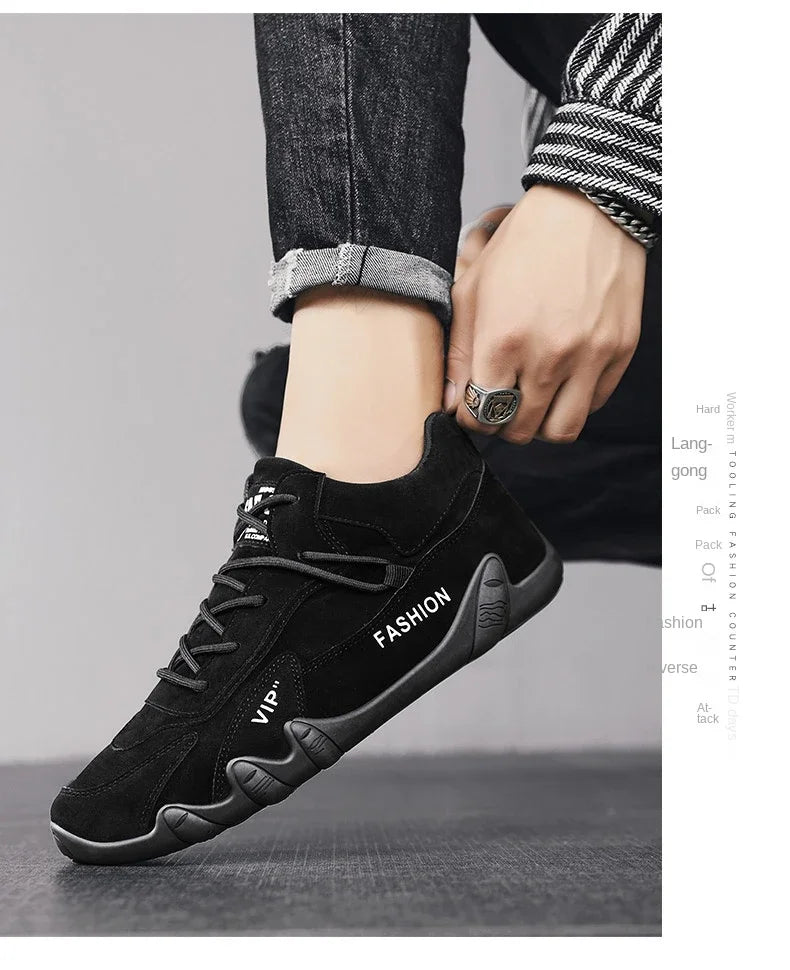 Retro Ankle Boots for Men Flat Casual Snow Boots Sneaker Non-slip Work Shoes Men Short Boots Autumn Zapatillas Hombre
