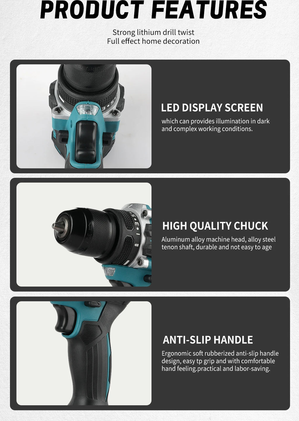 Makita DDF487 18V Brushless Screwdriver Electric Drill Impact Drill of Decoration Team Power Tools for Makita 18V Battery,10mm
