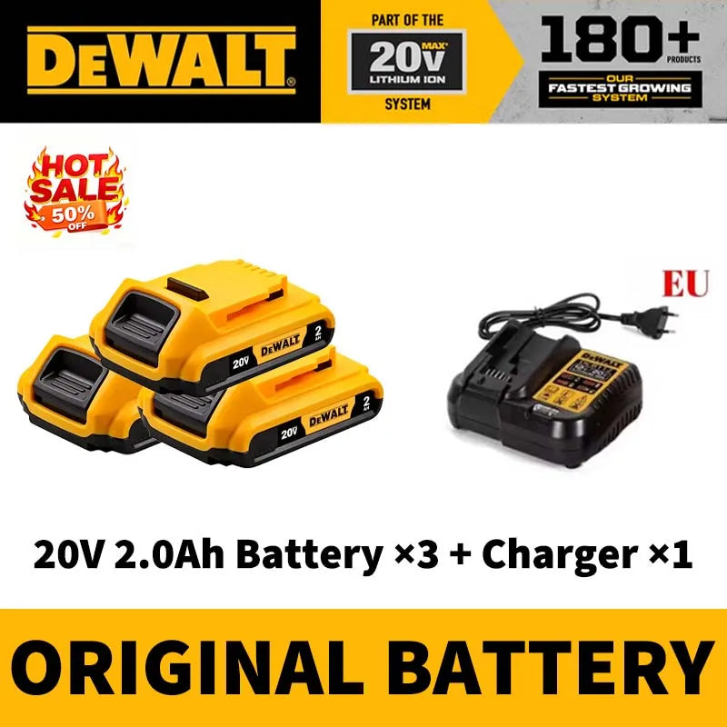 100% Genuine DEWALT 20V Max 2/5/6/9Ah Battery Charger Combo Li-Ion XR Series for Power Tools Battery DCB200,DCB202,DCB205,DCB206