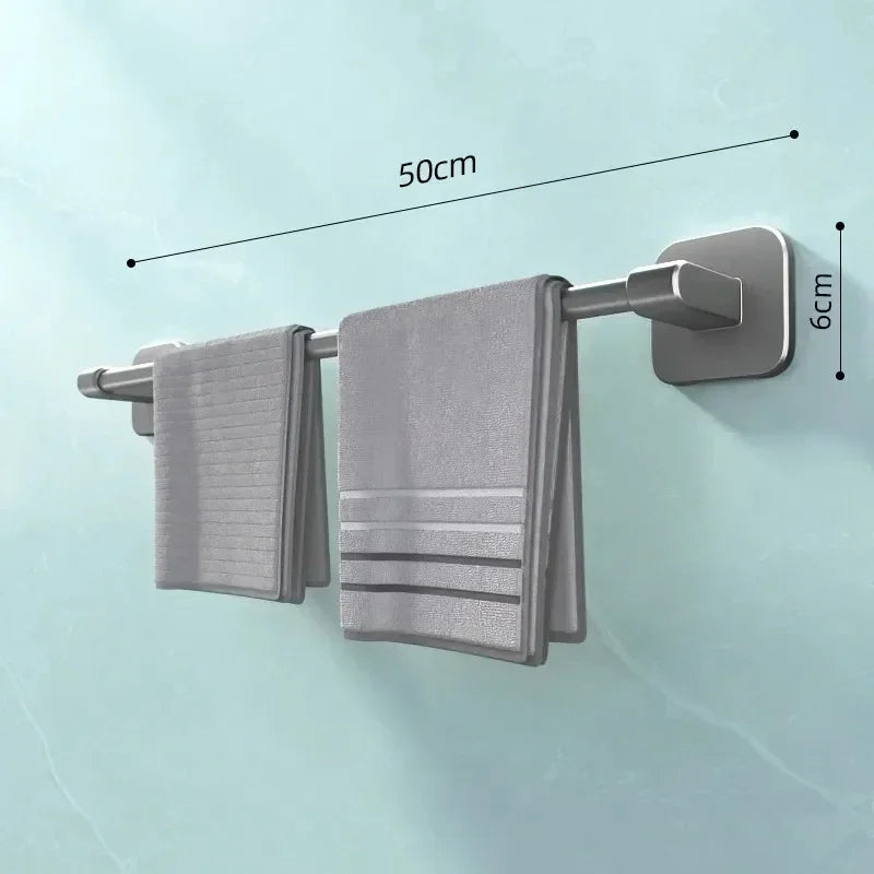 Towel Rack with Non Perforated Suction Cup Wall Mounted Towel Rack High-quality Bathroom Storage Rack Bathroom Crossbar