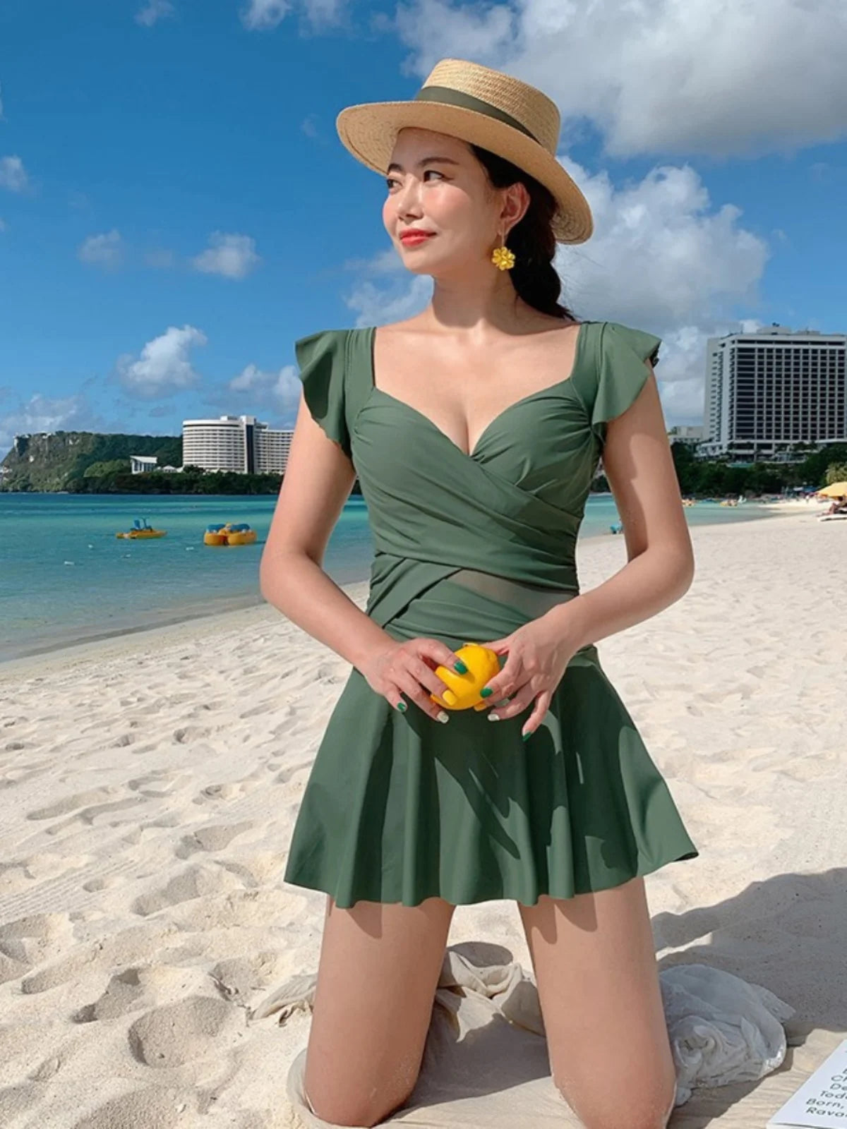 Conservative Skirt Style  Swimsuit for Women Summer New Arrival Thermal Spring Bathing Slimming Coverage plus Size
