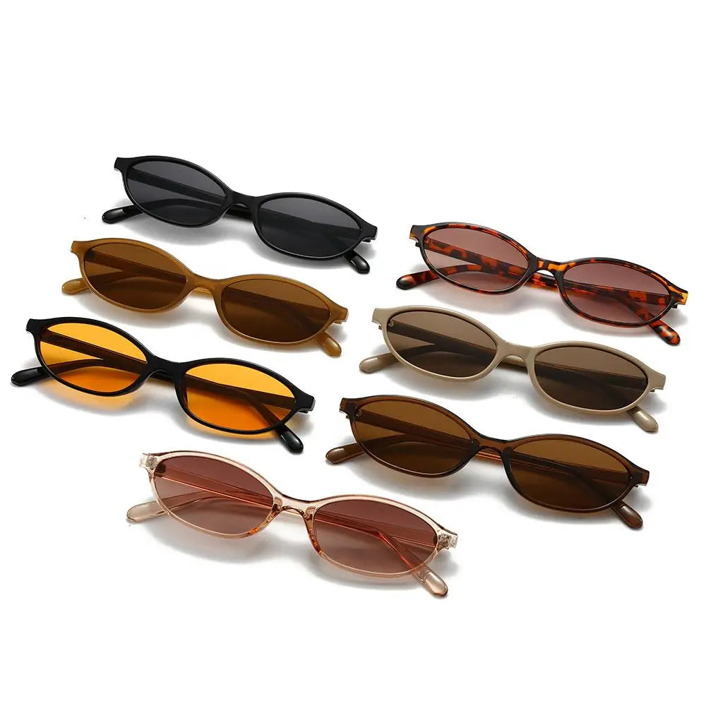 Vintage Cat Eye Oval Sunglasses Lightweight Trendy 90s Sunnies UV protection Sun Glasses for Women & Men