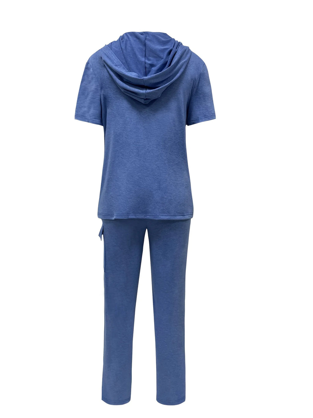 2026 Autumn and Winter Women's Casual Solid Color Hooded T-shirt with Straight Leg Pants Two-piece Set