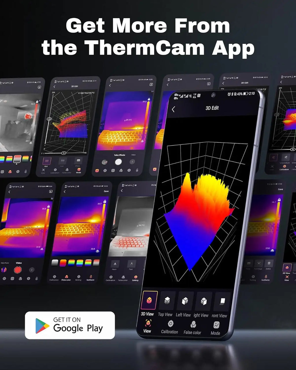 AMPBANK M256 256x192 IR High Resolution Thermal Imaging Infrared Camera 4 USB-typeC with 3D Analysis Works for Android