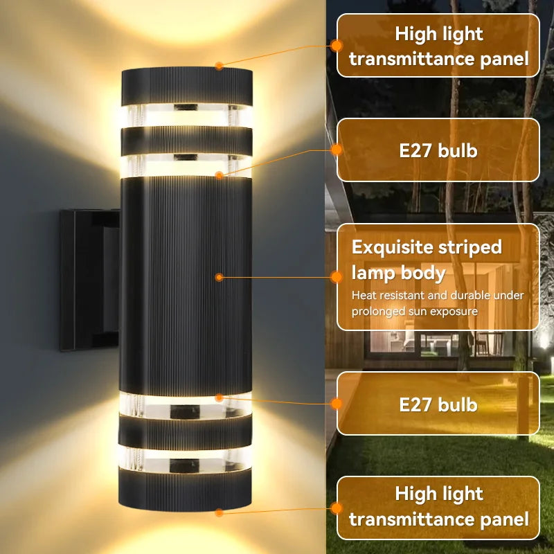 Street Wall Light Outdoor Waterproof LED E27 Bulb External Facade Decor Stairs Lights Entrance Fixture Home Decorative Lamp Wall