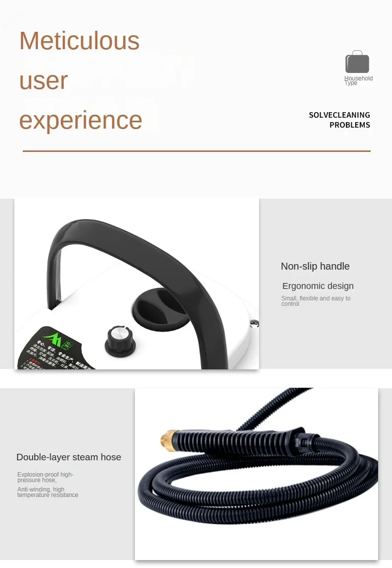 2500W Steam Cleaner High Temperature Pressurized Steam Cleaning Machine for Air Conditioning Hood Car Cleaner Home Appliance