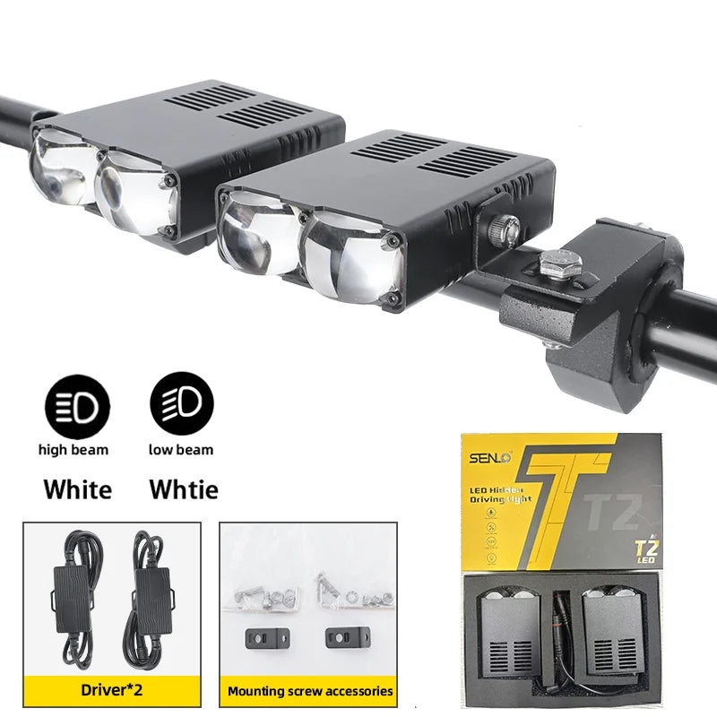 Senlo Universal Car LED Fog Light Kit 80W Super Bright Headlight Waterproof Auxiliary Lights Easy Install for SUV Pickup Truck