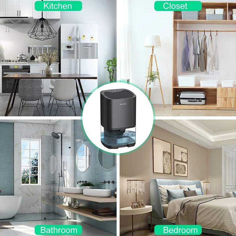 1000ml Portable Dehumidifier for Home Office and RV Eliminate Damp Mold and Mousture Easy Anti Humidity Air Cleaner Efficient