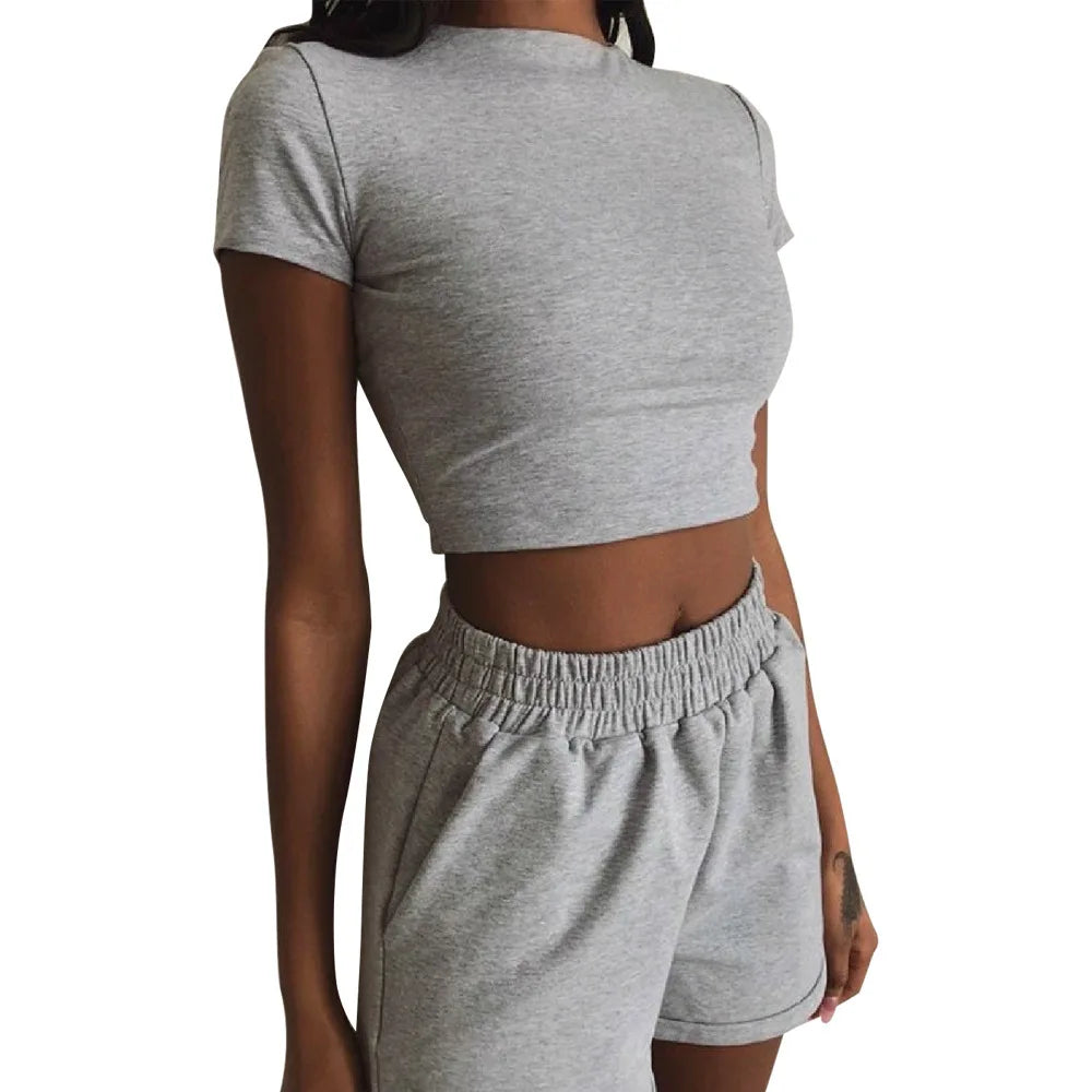 Two Piece Sets for Women 2026 Summer Short Lounge Short Sets Sweatsuit with Pocket Beach Vacation Outfits Sweatsuits Tracksuit