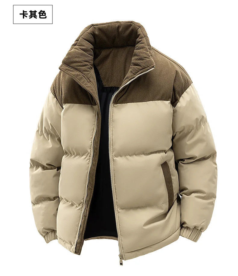 Custom LOGO cotton-padded clothes for men and women 2025 winter new thickened warm removable hooded cotton clothes couple jacket