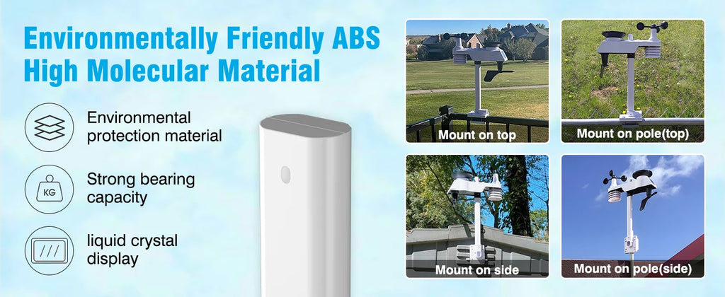 Multifunction Wi-Fi Weather Station Solar Outdoor Sensor Internet Wireless Weather Station Remote Monitoring System Rain Gauge