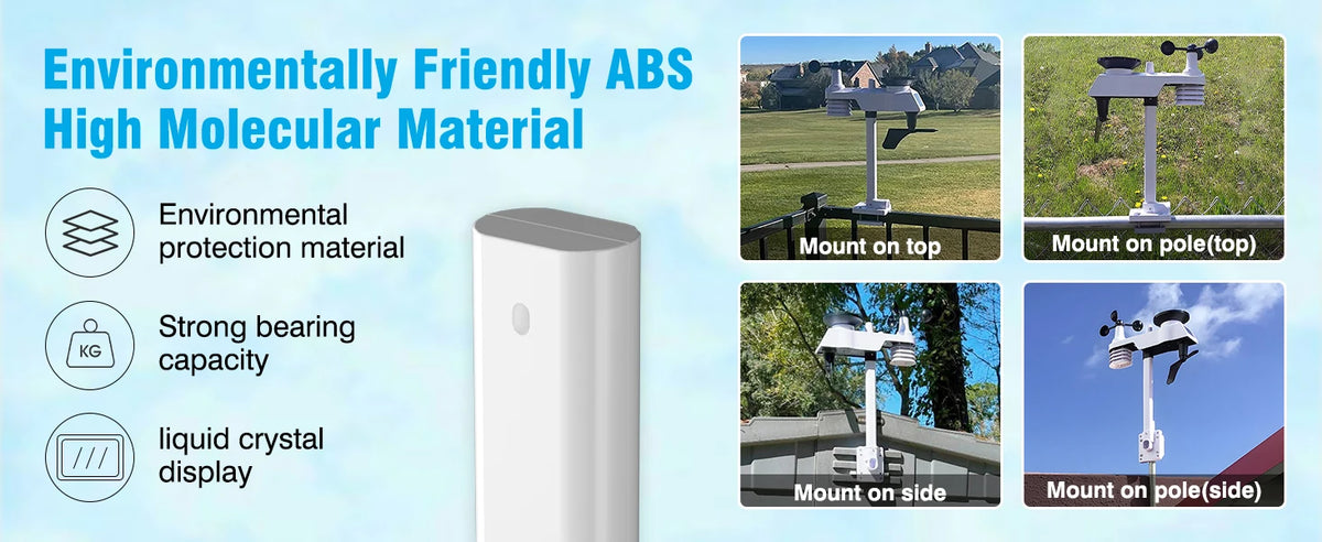 Multifunction Wi-Fi Weather Station Solar Outdoor Sensor Internet Wireless Weather Station Remote Monitoring System Rain Gauge