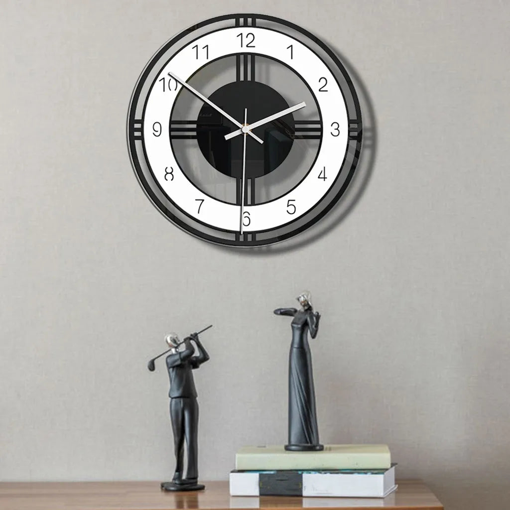 Nordic Glass Wall Clock Silent Modern Transparent Clocks Quartz Movement Wall Watches Modern Home Wall Decoration Accessories