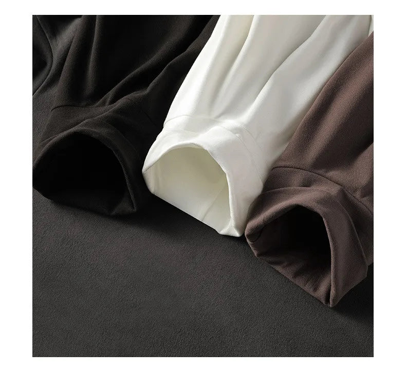 Men's Thermal Turtleneck Shirt Fleece Lined Long Sleeve Warm Pullover Loose Fit Casual Knit Top Winter Base Layer