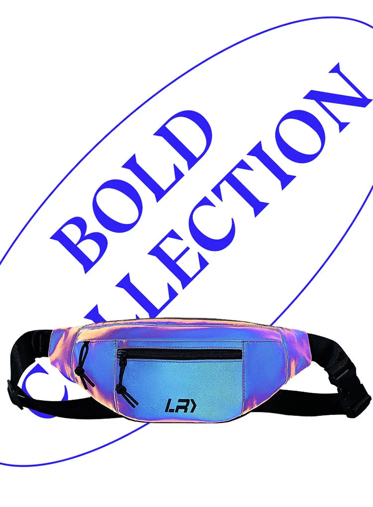 Techwear Style Colorful Reflective Fanny Pack Punk Hip Hop Crossbody Bag Men Women Outdoor Casual Motorcycle Sport Waist Bag