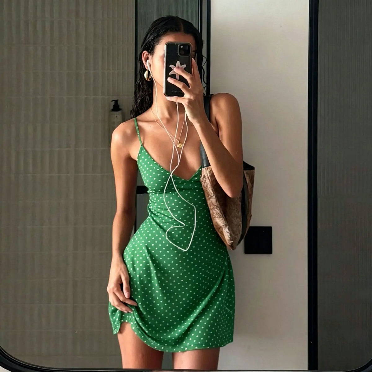 Summer Women's Dress Y2K Sweet Lady Fashion Street Women Dot Print Casual Simple Basic Sleeveless Dress Women's Chic