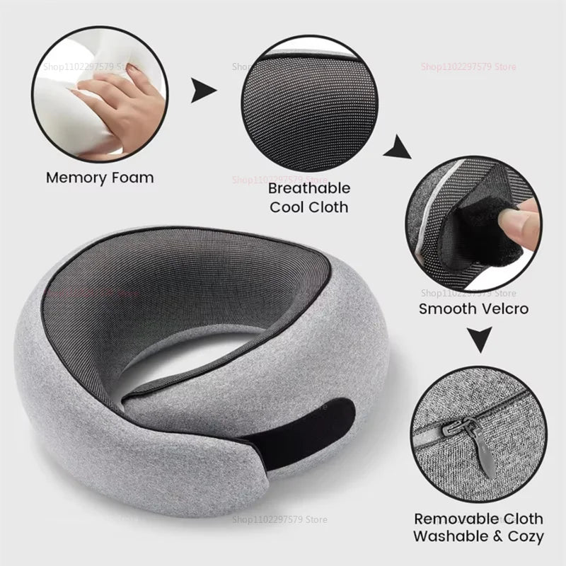 Portable U-shaped Pillow Memory Foam Snail Pillow Soft Noon Break Sleep Pillows Travel Neck Support Travel Neck Pillow
