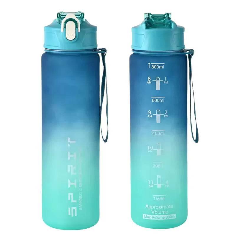 750ML Large Capacity Sports Water Bottle Leak Proof Colorful Plastic Cup Drinking Outdoor Travel Portable Gym Fitness Jugs