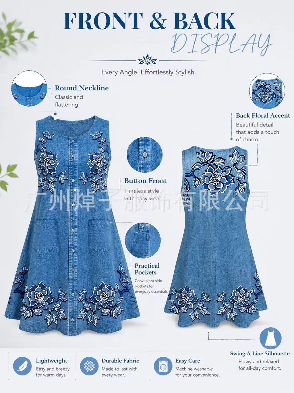 Women's Casual Summer Dress Sleeveless Loose Fit Round Neck Pullover Mid Length 3D Print for Women Beach Camping Hiking Outfit