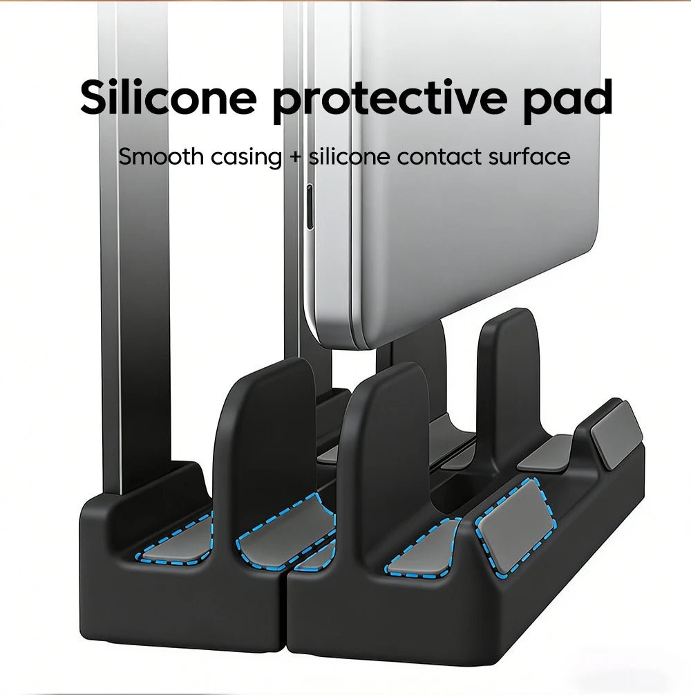 Laptop Vertical Dual-use Storage Stand Adjustable Laptop Stand With Silicone Protective Pad Holder For Laptop Tablet Smartphone